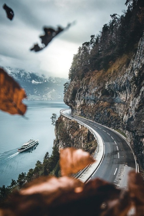 alecsgrg:“Open Road” - Lake Thun, Switzerland | ( by Manuel...