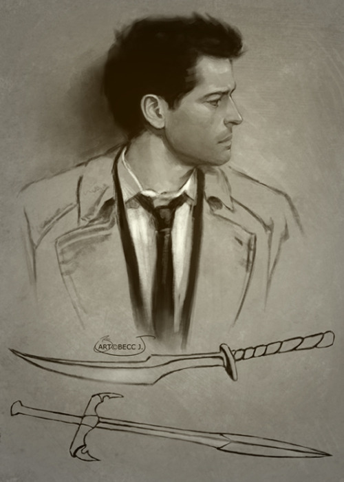 castiel drawing on Tumblr