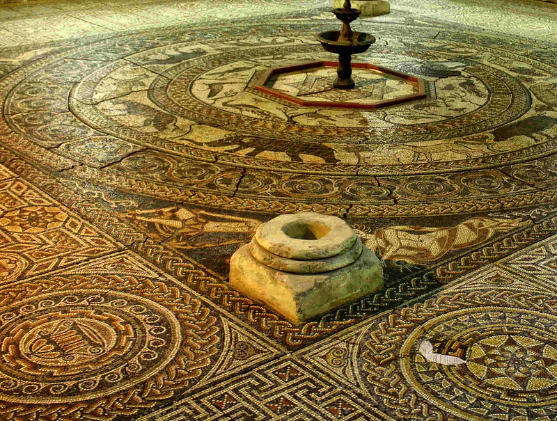 Roman Pavement at Woodchester, Gloucestershire Gloucestershire has some of the best Roman villas in Britain. Including a heated and furnished west wing containing a dining-room (triclinium) with a fine mosaic floor, as well as two separate bathing...