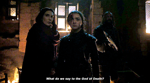 Image result for what do we say to the god of death gif melisandre