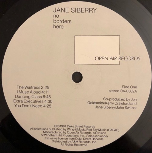 Jane SiberryNo Borders HereOpen Air Records1984OA-030212”33...