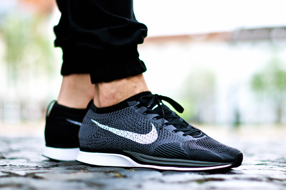 nike flyknit racer dark grey