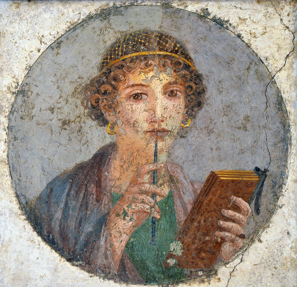 Image result for Joven poetisa. Fresco pompeyano siglo I d.C