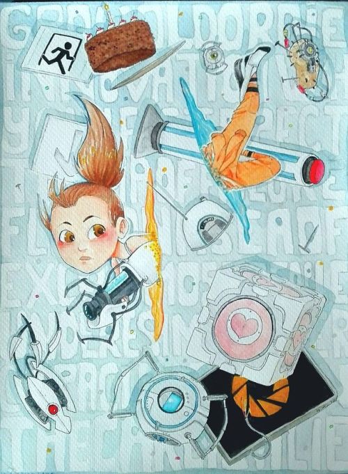 portal chell wealthy glados turret myart