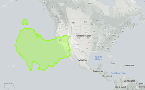 Australia upside down and at opposite latitude and longitude.