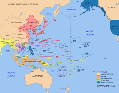 Pacific Ocean Territories 1939. - Maps on the Web