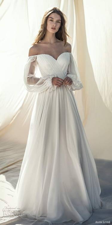 (via Alon Livné White Fall 2020 Wedding Dresses — “Athena”...