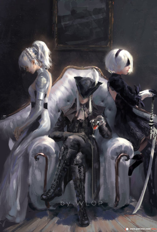 wlopwangling:Queens by wlop Luna Freya Lady Maria 2B4k...