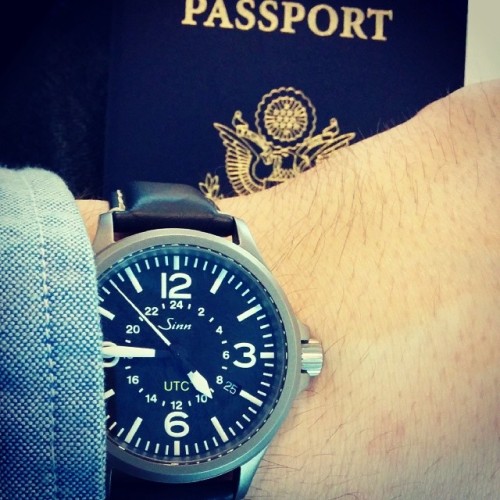 Basel bound…but not before we sit in the airport for a couple hours. #sinn #womw #wornandwound #basel2014