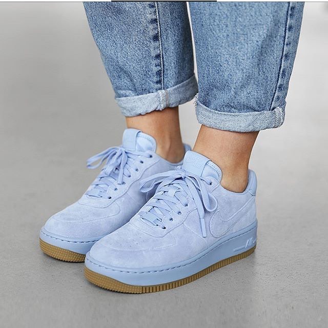 nike air force 1 baby blue suede