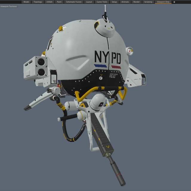 Dystopia_Plugged In — NYPD Anti-Gravity Turret by Gregori 