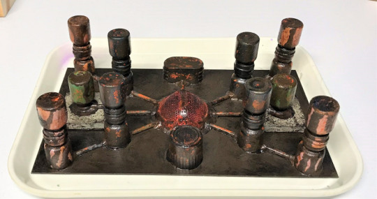 10 Sci Fi plant scratch build after crackle paint dried with glossy varnish