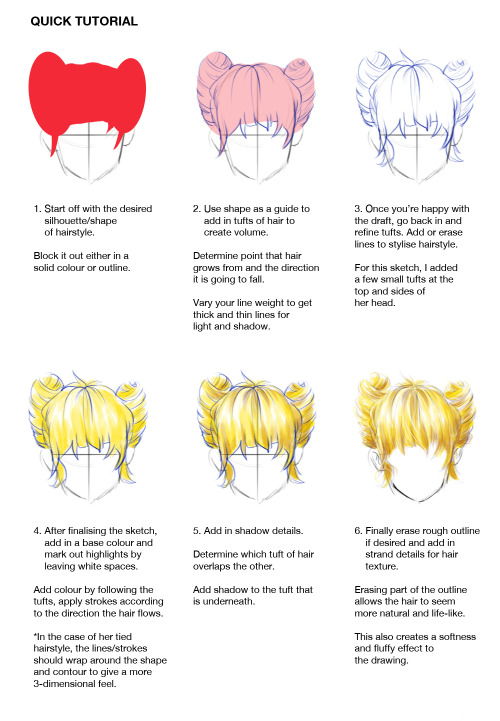 xz-art:How to Draw : Hairstyles Pt. 1After a really long time...