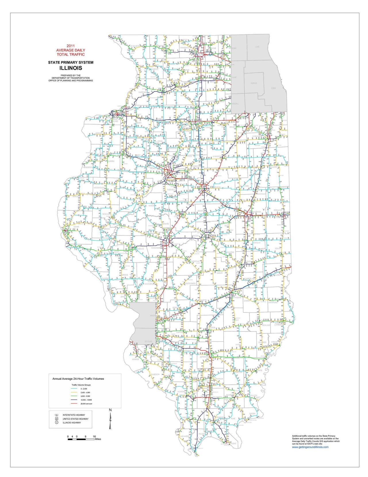 Illinois Traffic Count Map - Maps on the Web