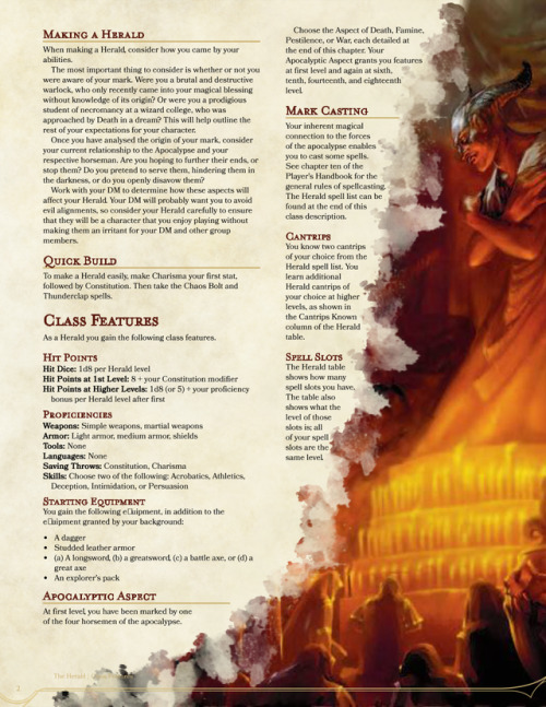 the-huntsmans-homebrews:It’s here! A semi-villainous class,...