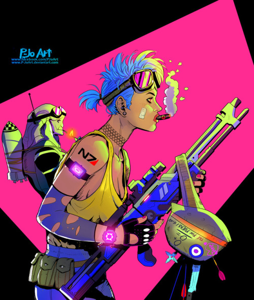 p-joart:Secret Santa: Mass Effect / Tank Girl crossover,...