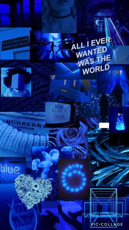 Neon Dark Blue Aesthetic Collage / See more ideas about aesthetic ...