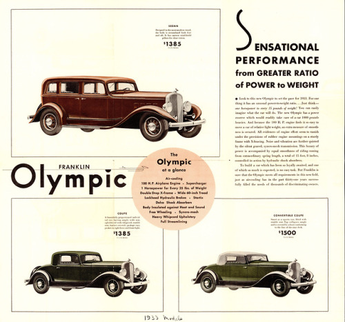 aacalibrary:Franklin Olympic brochure excerpts from 1933