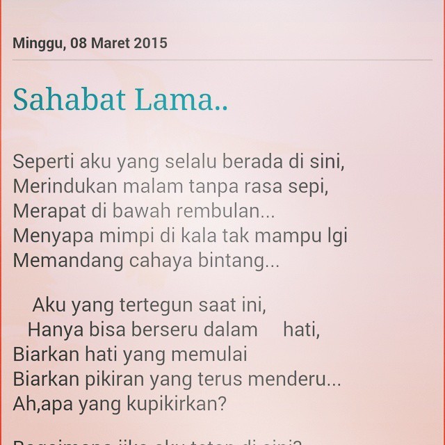 Froehliche Leben Puisi Sahabat Lama By Me March 8th 2015