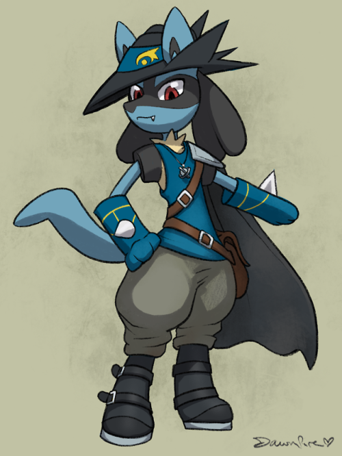 dawnf1re:Lucario in a Sir-Aaron inspired outfit! Commission.