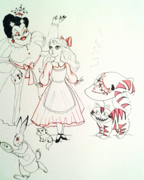 Character designs for Carrollâ€™s Aliceâ€™s adventures in Wonderland by salemcattish