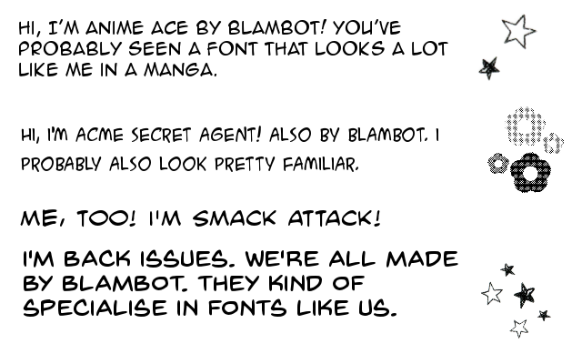 fonts used for manga