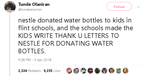 gahdamnpunk:Flint. Still. Has. No. Clean. Water.