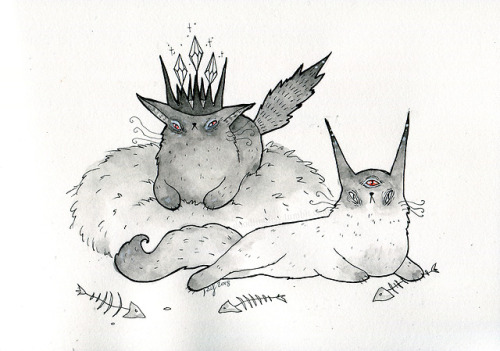 doodlinglisy:Silmarillion but everyone is a cat.Inktober day 1...