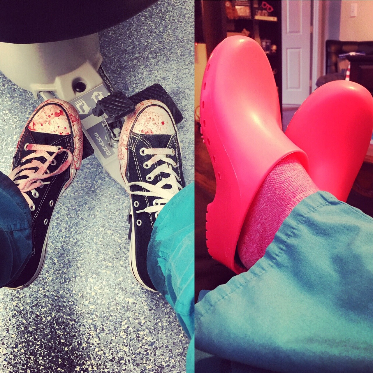 hot pink clogs