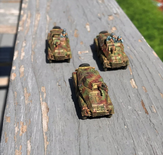 5 SdKfz 231 and 233 complete on deck