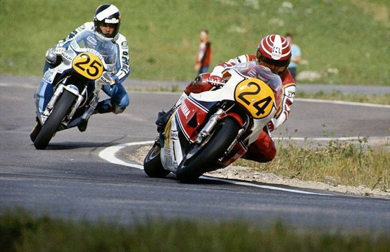 VINTAGE Grand Prix — tulikas: #25 Marc Fontan Yamaha and #24 Ikujiro...