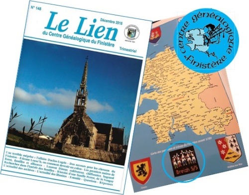 “Le Lien du Centre Généalogique du Finistère” s’affiche “Breizh 5/5″ (#PartenaireBreizh5sur5) sur la 4e de couverture de son N°148 qui vient de paraitre.
La revue du “Centre Généalogique du Finistère (CGF)“ parait chaque trimestre et est tirée à...