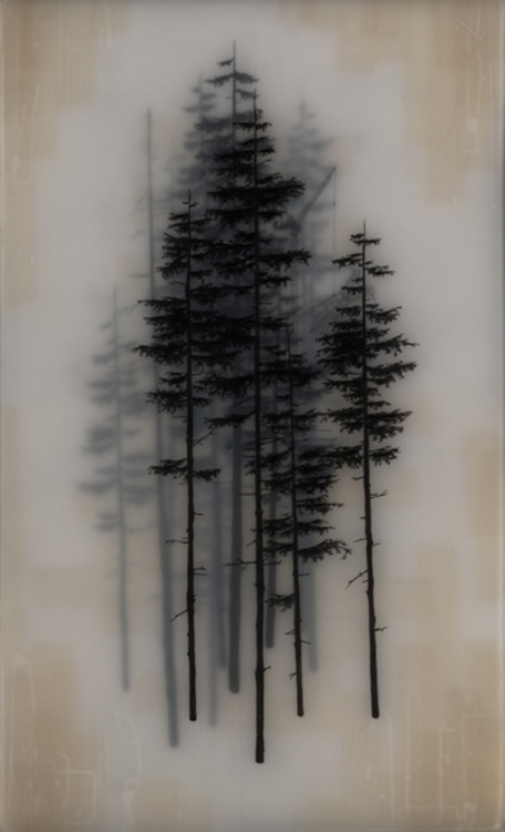 arpeggia:Drawings using graphite, tape, and resin by Brooks...