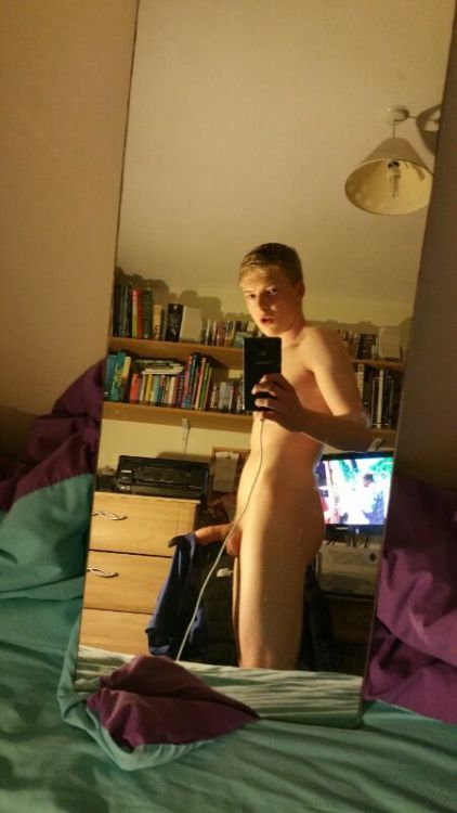 wombatdragon:Sexy Teenboy shows his hard cock! Follow my Blog...