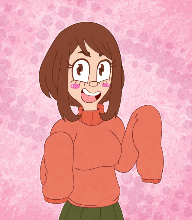 Dommy S Art Blog Uraraka Cosplaying As The Sweater Girl From Tokyo