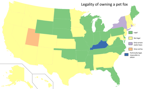 Legality of owning a pet fox by U.S.... - Maps on the Web