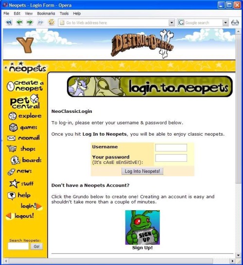 rosey-kid:old online game login screens