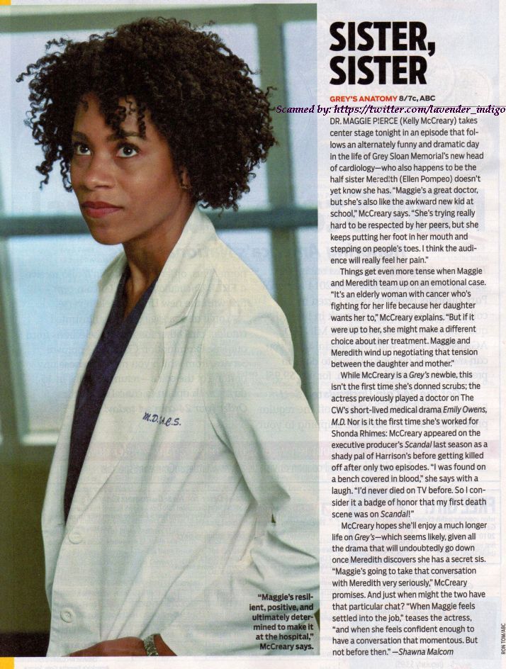 Lavender and Indigo, Grey's Anatomy (Kelly McCreary - Dr ...