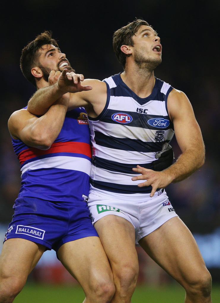 Footy Players Tom Hawkins of the Geelong Cats