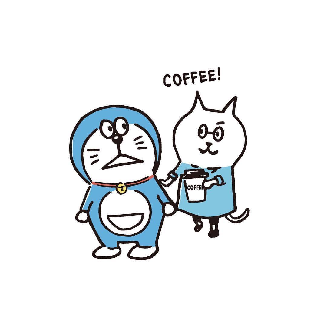 Kenta Kitahara 通りすがりの有名ネコキャラに コーヒーを進める