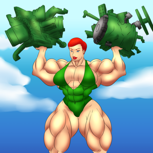 Commander Barbara Wallace shows off her impressive physique...