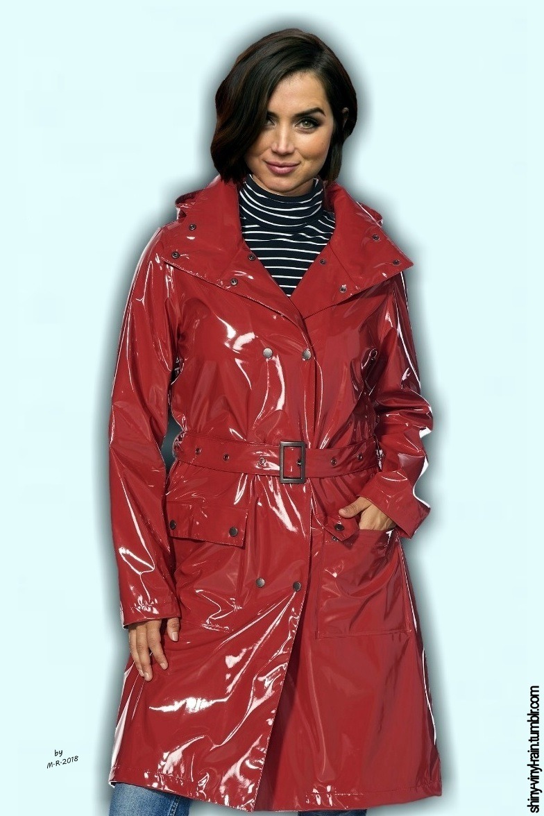 Vinyl Rain — Ana de Armas vinyl raincoat 6