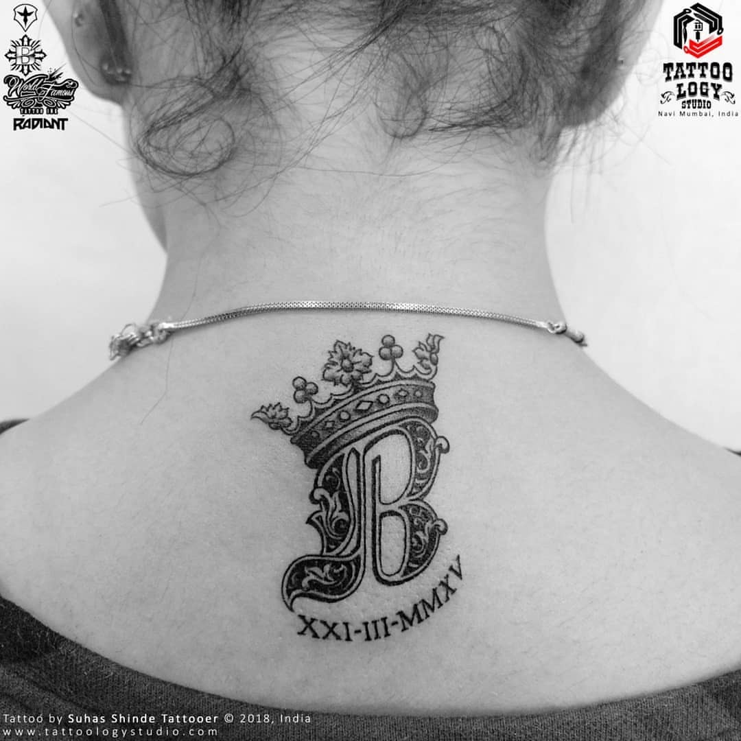 Scube Tattoology — Initial Letter B with Crown Tattoo… #b ...