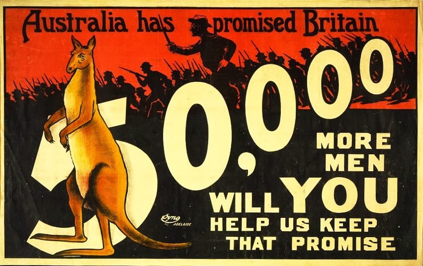 1915 Australia has promised Britain 50.000 more men, will You help us keep that promise 