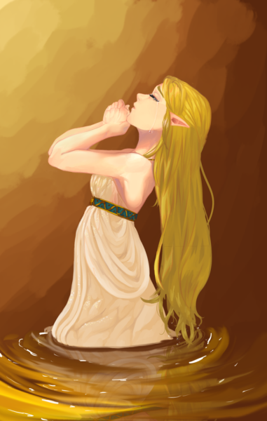 Breath of the wild || Princess zelda [white dress] Minecraft Skin