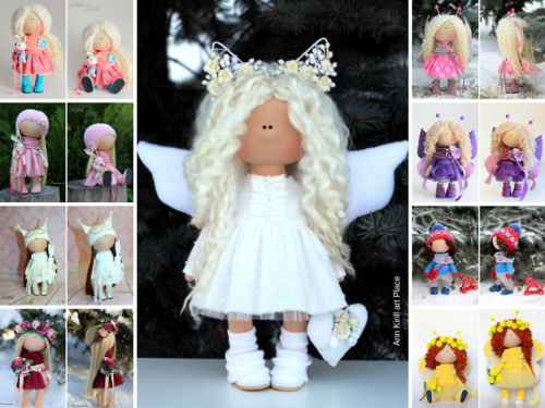 Angel Gift Doll, Fabric Art Doll, Tilda Decor Doll, White Soft...