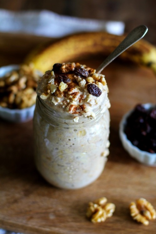 vegan vegetarian food banana overnight oats oatmeal breakfast vegan food healthy food