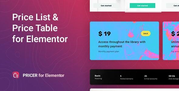 Pricer v1.0 - Price List for Elementor Nulled
