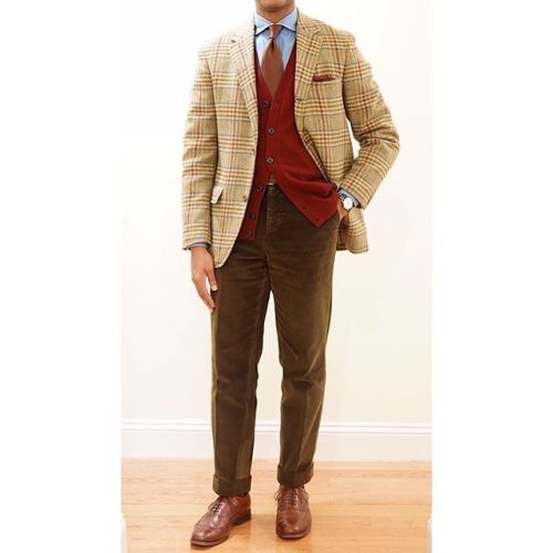 01.03.18 Corduroys and tweed. Burgundy is probably my favorite...