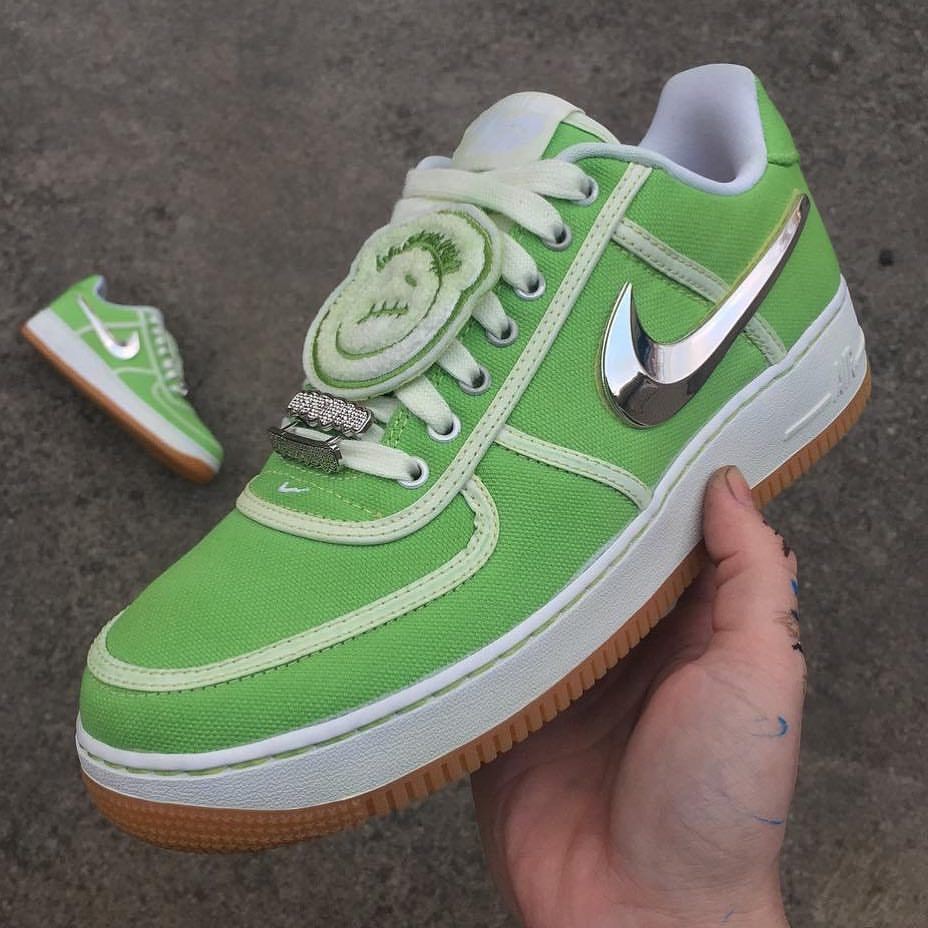 travis scott af1 green